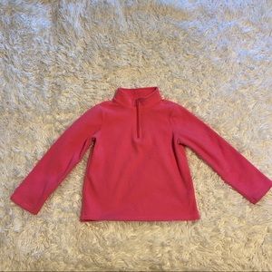 Girls Pink Quarter Zip Pullover Sweater